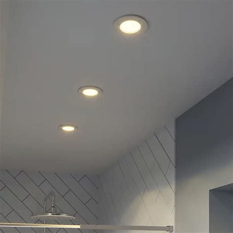 GoodHome Etana White Non-adjustable LED Warm white Downlight 4.7W IP65 ... 