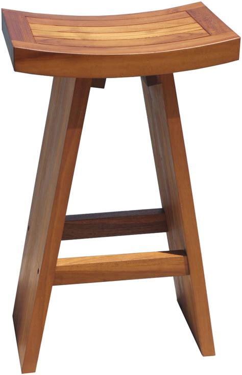 The Original 30 Tall Asia® Teak Bar Stool Aqua Teak