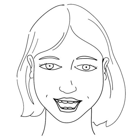 Coloriage Visage Fille Simple Dessin Gratuit Imprimer