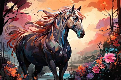 Premium AI Image | Watercolor Horse Illustration