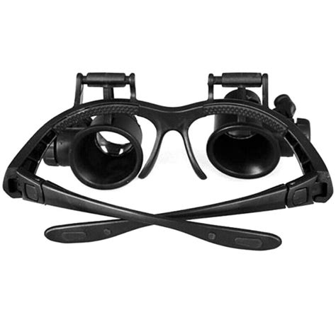 10x 15x 20x 25x Led Double Eye Jeweler Repair Watch Magnifier Loupe Glasses Lens Ebay