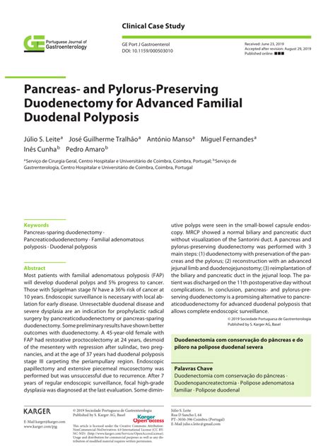 Pdf Pancreas And Pylorus Preserving Duodenectomy For Advanced