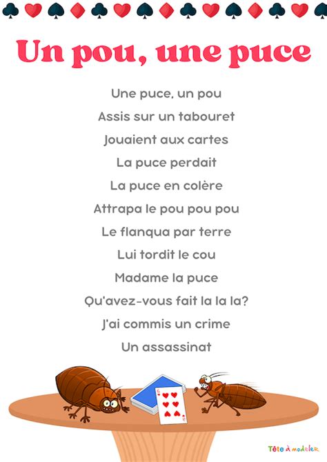 Un Pou Une Puce Les Paroles De La Comptine Par T Te Modeler