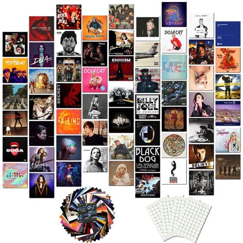 60 Pcs Album Cover Posters Unique Square Photo 5x5 Inch Album Covers