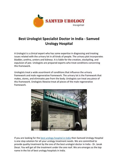 PPT Best Urologist Specialist Doctor In India Samved Urology