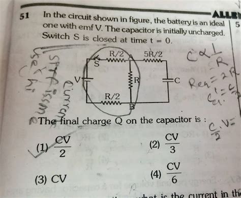 In The Circuit Shown In The Figure The Battery Is An Ideal One With