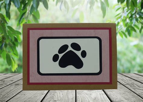 Paw Print Card Etsy