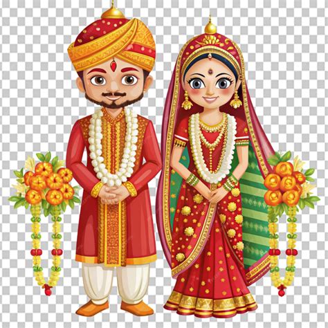 Indian Bride And Groom In Traditional Dress At Wedding Ceremony