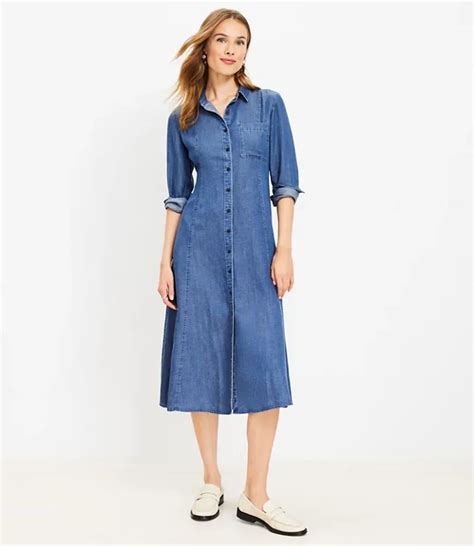 Loft Chambray Pocket Midi Shirtdress Mall Of America®