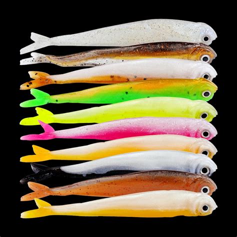 20pc Lot New 10 Colors Available Fishing Lure 8 5cm 3 35 Soft Bait