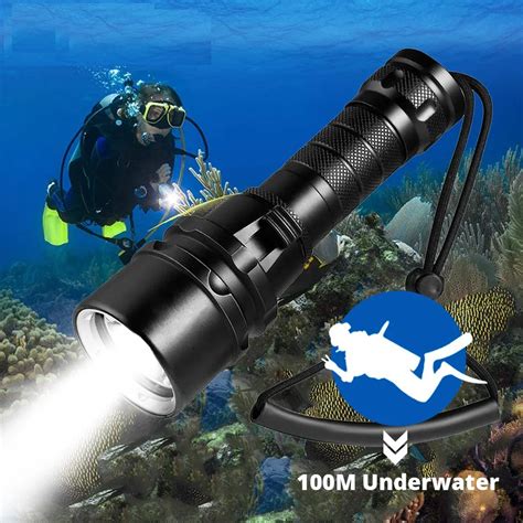 Powerful LED Diving Flashlight Super Bright T6 L2 Professional