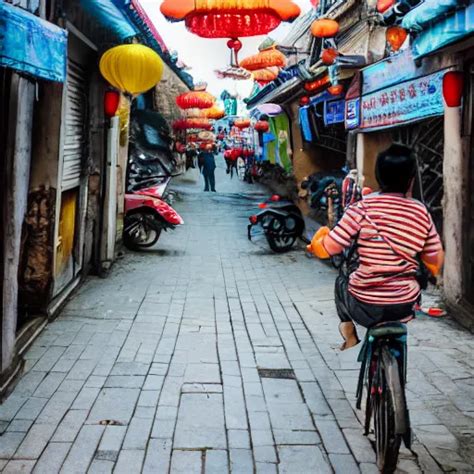 Photograph Of Sunny Street With People Walking Street Stable