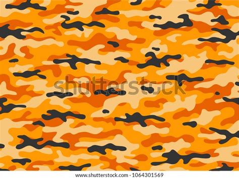 Orange Camouflage Pattern Vector Background Stock Vector Royalty Free