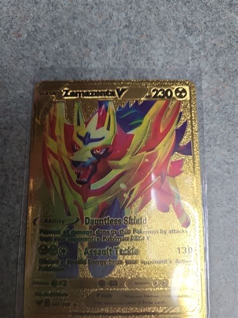 Mavin Zamazenta V Pokemon Card Gold Foil Fan Art Hp 230