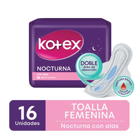 Kotex Toalla Femenina Nocturna Con Alas Extra Suave Precio Rappi