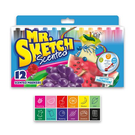 Mr Sketch Scented Markers Chisel Tip Assorted Colors 12 Count