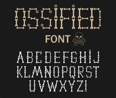 Font Made Of Bones For Halloween Dia De Los Muertos Holidays Design