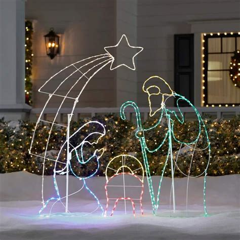 5 ft Multi LED 2D Nativity Scene Holiday Yard Decoration – Lamouren ...