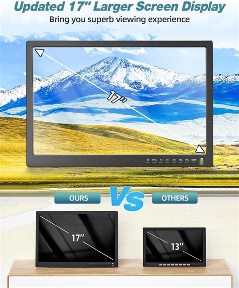 Desobry 17 Inch Small Tv With 1080p Hdmi Input Portable Tv With