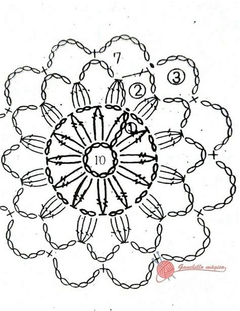 Spiral Diagram Lcd Mrs Motif Only F14 Crochet Motif Crochet Stone