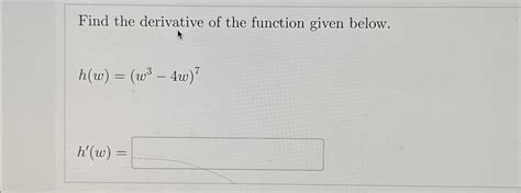 Solved Find The Derivative Of The Function Given