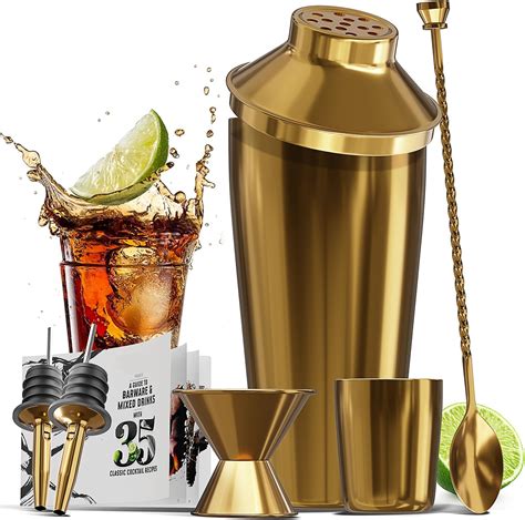 Amazon Bar Set Cocktail Shaker Set Bartender Kit Piece Gold