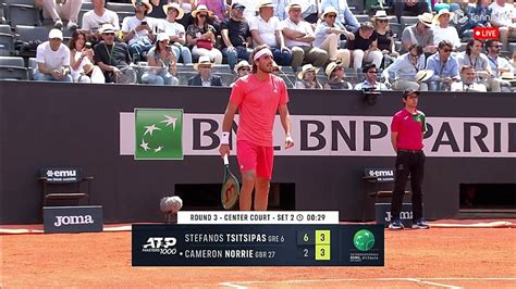 Italian Open Stefanos Tsitsipas Vs Cameron Norrie Tennis