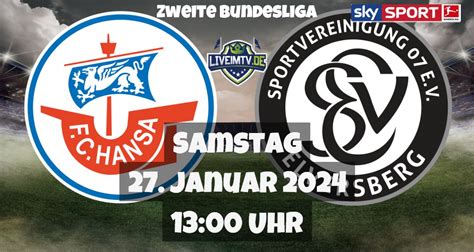 Hansa Rostock SV Elversberg Fußball Zweite Bundesliga live am 27 01