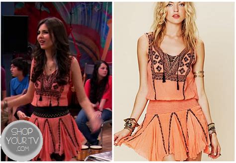 Victorious Season 4 Episode 9 Toris Orange Embroidered Dress