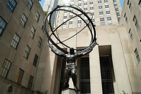 Rockfeller Center Statue New York Manhattan Stock Photo