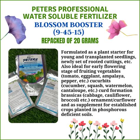 BLOSSOM BOOSTER PETERS PROFESSIONAL WATER SOLUBLE FERTILIZER 20 GRAMS