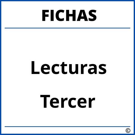 Fichas De Lecturas Para Tercer Grado