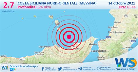 Sicilia Scossa Di Terremoto Magnitudo Nei Pressi Di Costa