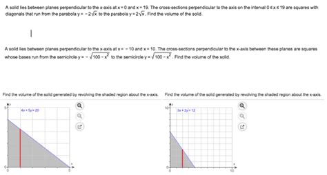 Solved A Solid Lies Between Planes Perpendicular To The Chegg