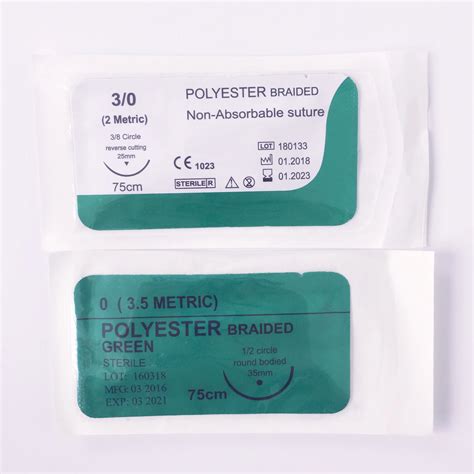 Non Absorbable Surgical Suture Polyester Braided With Needle Nylon