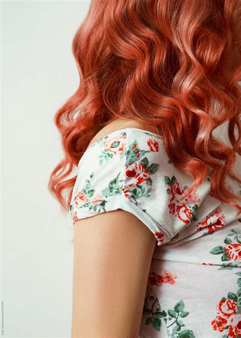 Redhead In A Flower T Shirt By Stocksy Contributor Sonja Lekovic Stocksy