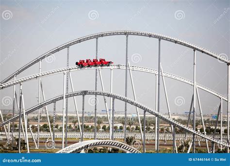 Ferrari World Roller Coaster Editorial Stock Image - Image of enzo ...