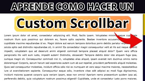 C Mo Hacer Scrollbar En Html Y Css Youtube