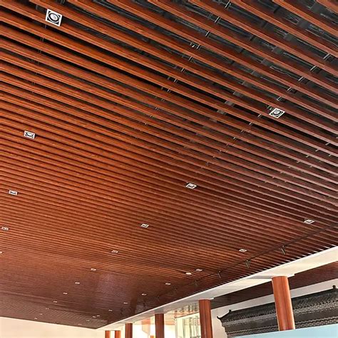 Waterproof Fireproof Wpc Ceilings Panels Faux Wood Hollow Wpc Wall