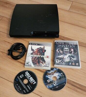 Sony PlayStation 3 PS3 Slim 160GB Console Black CECH 2501A 4 Games