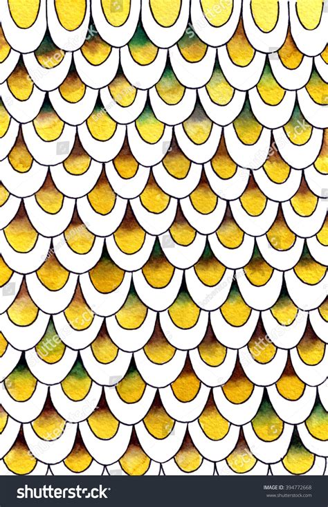 Watercolor Retro Fish Scales Texture Stock Illustration 394772668 ...