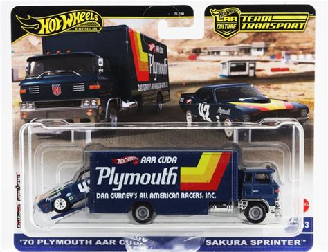Mattel Hot Wheels N Kladn Auto Sakura Sprinter Car Transporter S Plymouth Cuda N Racing