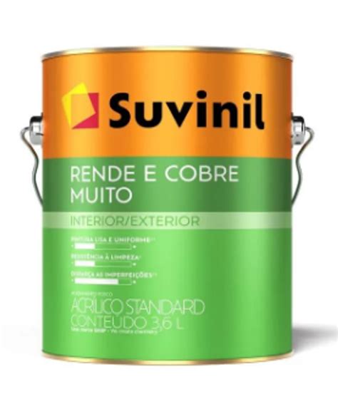 Tinta Standard Acrílica Fosco Rende e Cobre Algodão Egípcio 3 6L Suvinil