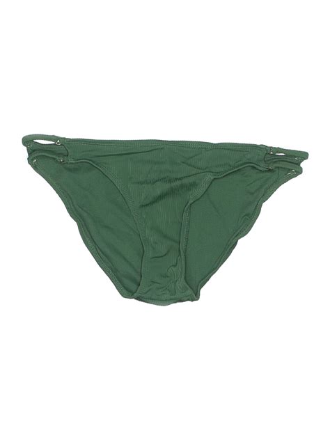 Xhilaration 100 Recycled Plastic Solid Green Swimsuit Bottoms Size M