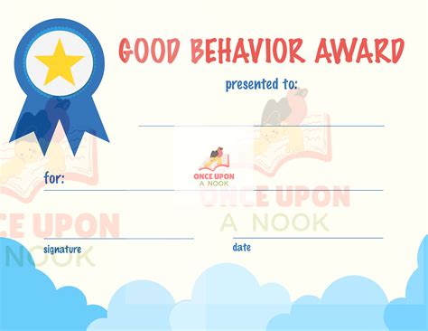 Good Behavior Award Certificate Digital Download Pdf Etsy