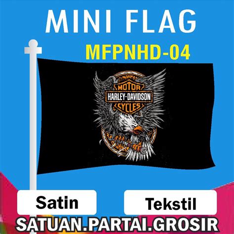 Jual Sablon Bendera Printing Custom Motif Harley Mini Flag Printing