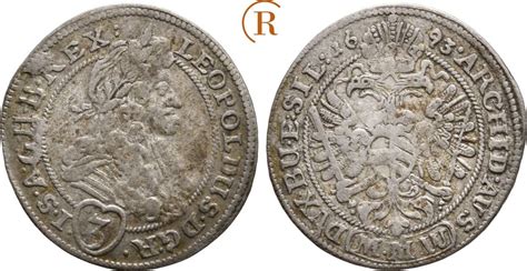 Habsburg 3 Kreuzer Breslau 1693 MMW Leopold I 1657 1705 Ss MA Shops