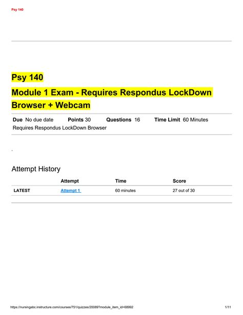 SOLUTION: Module 1 exam requires respondus lockdown browser webcam
