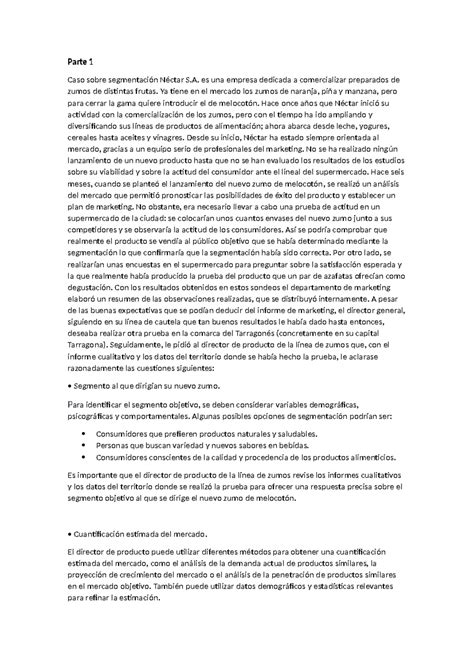 Tarea Académica 03 Fundamentos del Marketing Parte 1 Caso sobre