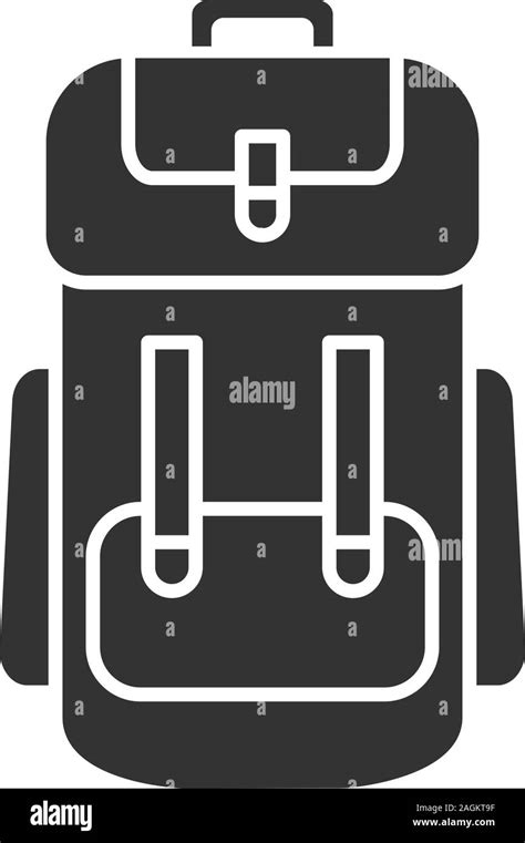 Camping Backpack Glyph Icon Rucksack Knapsack Silhouette Symbol